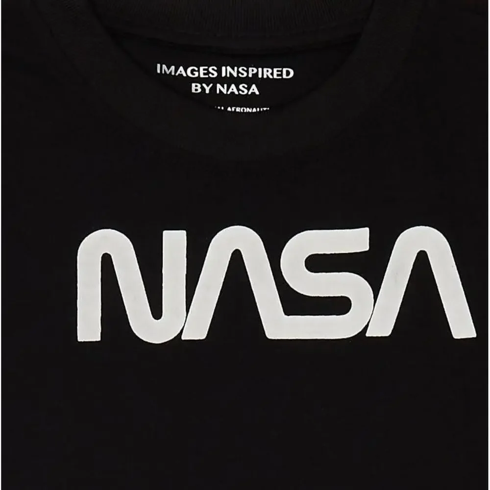 NASA Pajama‎ Sleep Set Boys Black Grey Space Explore Fun Youthful Size XL 12